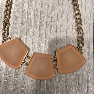 Bp NWT gold necklace with 3 square pink pendants